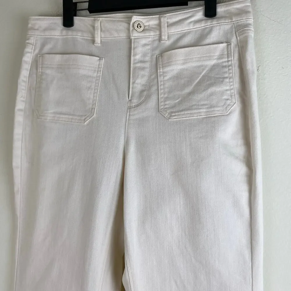 Spartina 449 Leighton Trouser Jeans Ivory 10 Long 32” Inseam - Picture 9 of 16